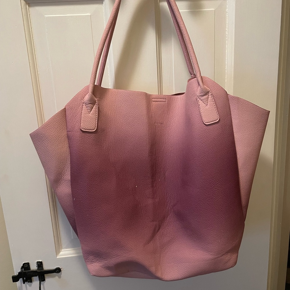Pixie Mood Vegan Leather Large Pink Ombre Tote Bag & Matching Large Crossbody